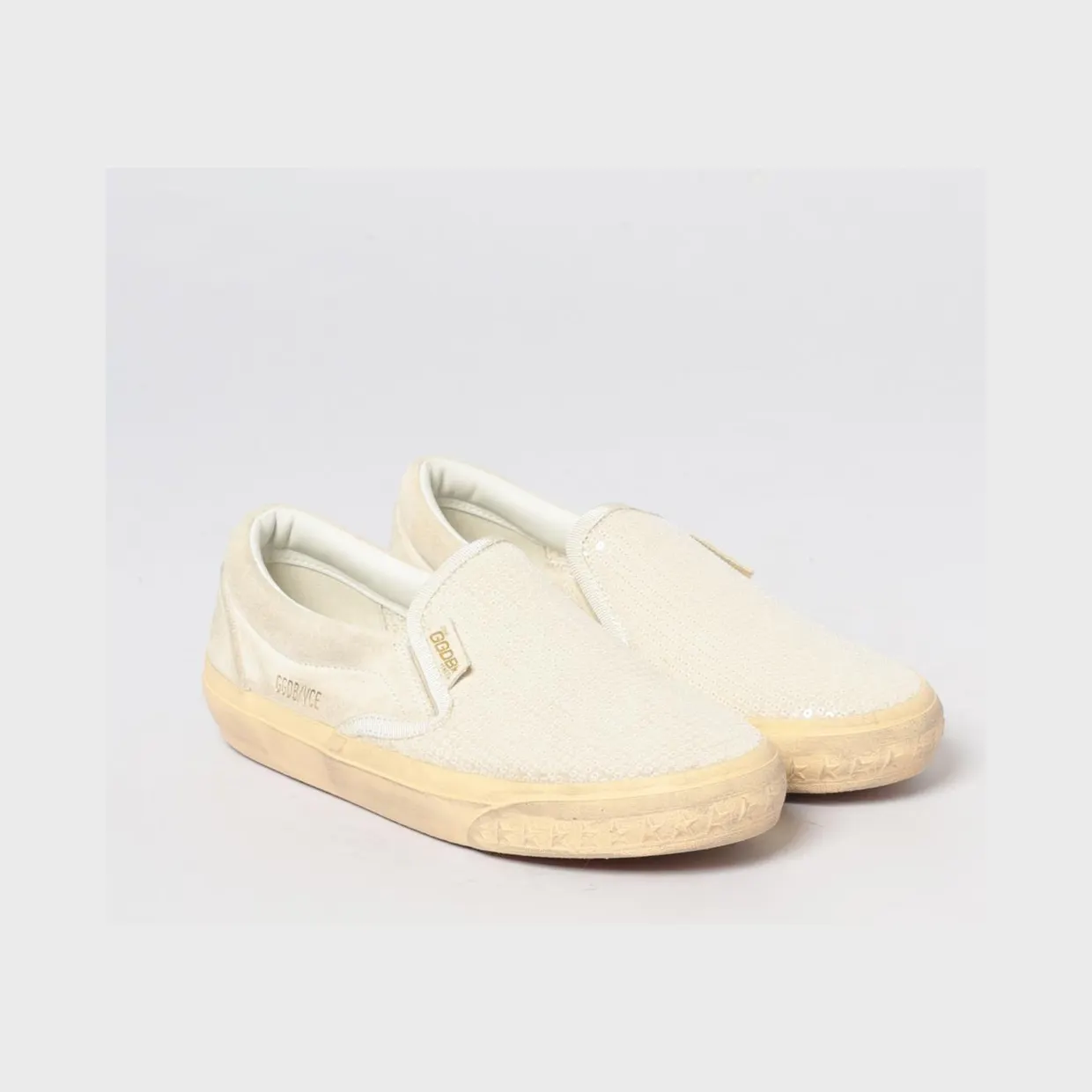 Golden goose VCE Penstar Used Suede and Canvas Sneakers White (GWF00306F00809515112)