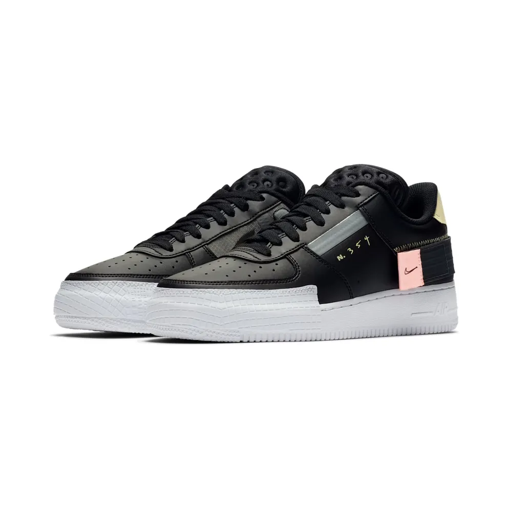 Nike Air Force 1 Type Black Black/Anthracite-Zinnia-Pink Tint-White (CI0054-001)