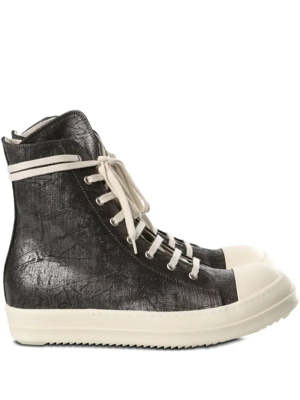 Rick Owens DRKSHDW metallic-effect lace-up sneakers – Bruin (DU02E7800BZMC)