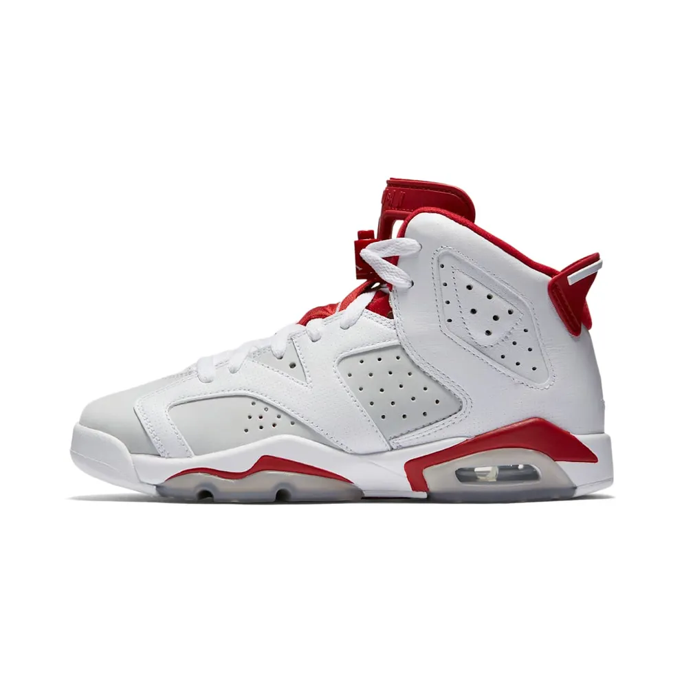 Jordan 6 Retro Alternate Hare (GS) White/Gym Red-Pure Platinum (384665-113)