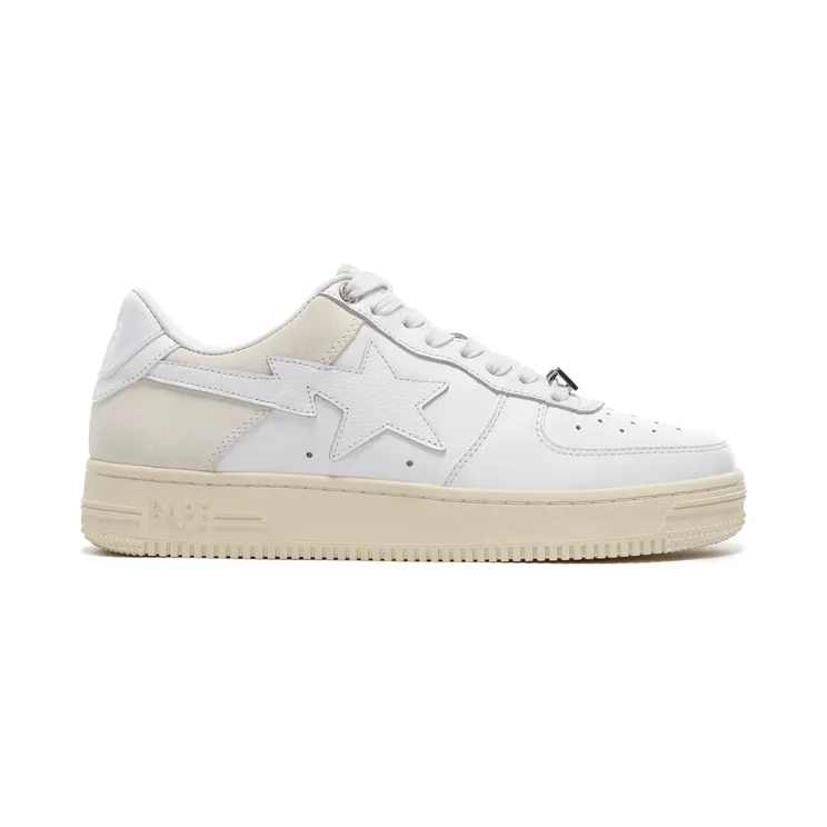 A Bathing Ape Bape Sta Low Suede Heel White (001FWG701042X)