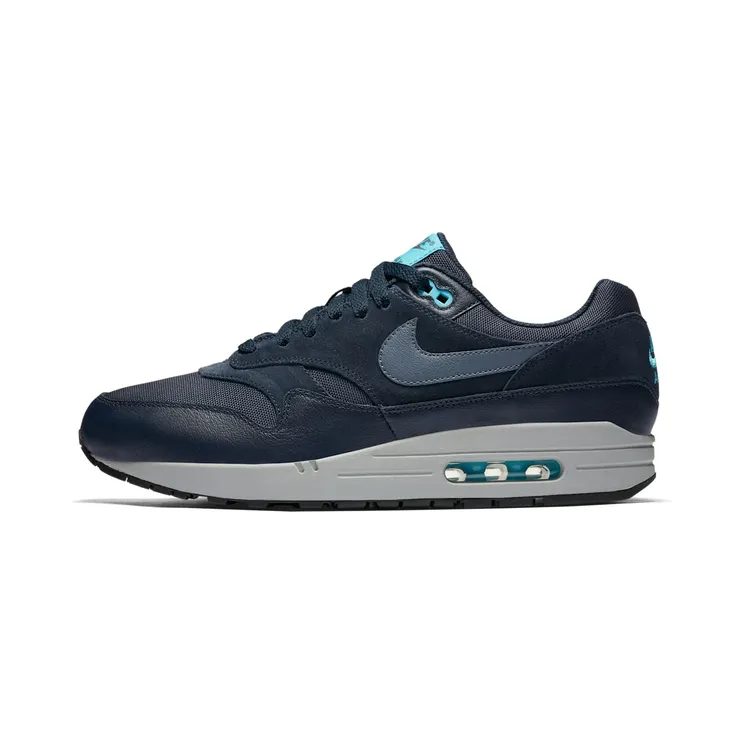 Nike Air Max 1 “Obsidian / Blue Fury / Black / Light Carbon” (875844-401)