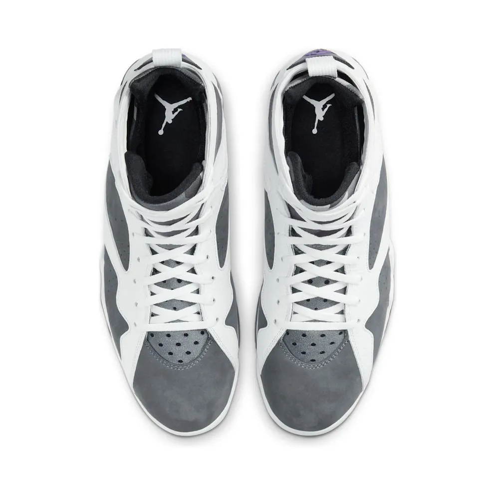 Jordan 7 Retro Flint (2021) – “White / Flint Grey / Black / Varsity Purple” (CU9307-100)