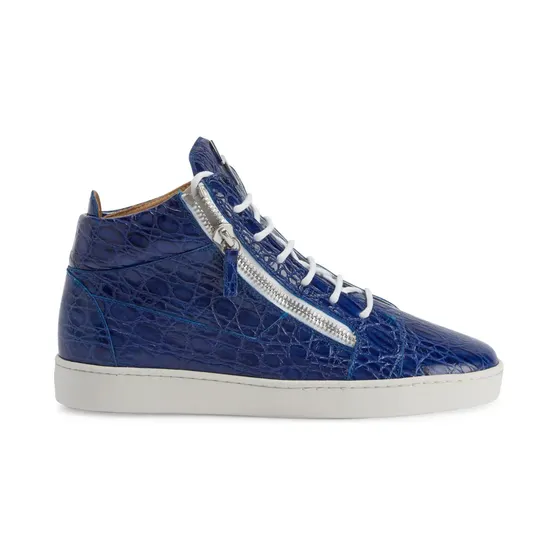 Giuseppe Zanotti Kriss mid-top met krokodillen-reliëf “Blue” (RU10072K55)