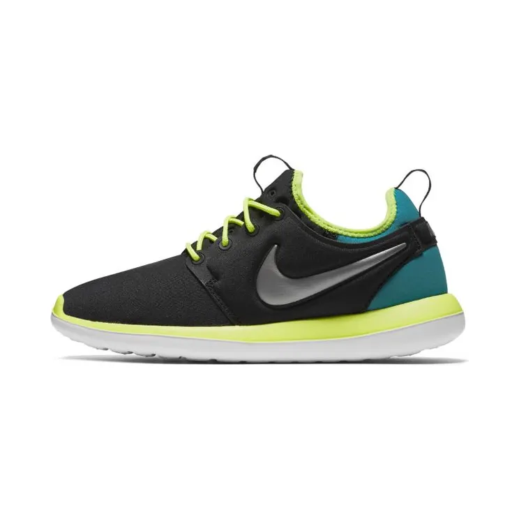 Nike Roshe Two Black Metallic Pewter (GS) “Black / Volt / Rio Teal / Metallic Pewter” (844653-003)