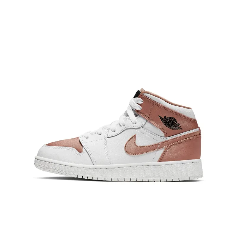 Air Jordan Nike AJ I 1 Mid ‘Rose Gold’ (GS) (2019) (555112-190)