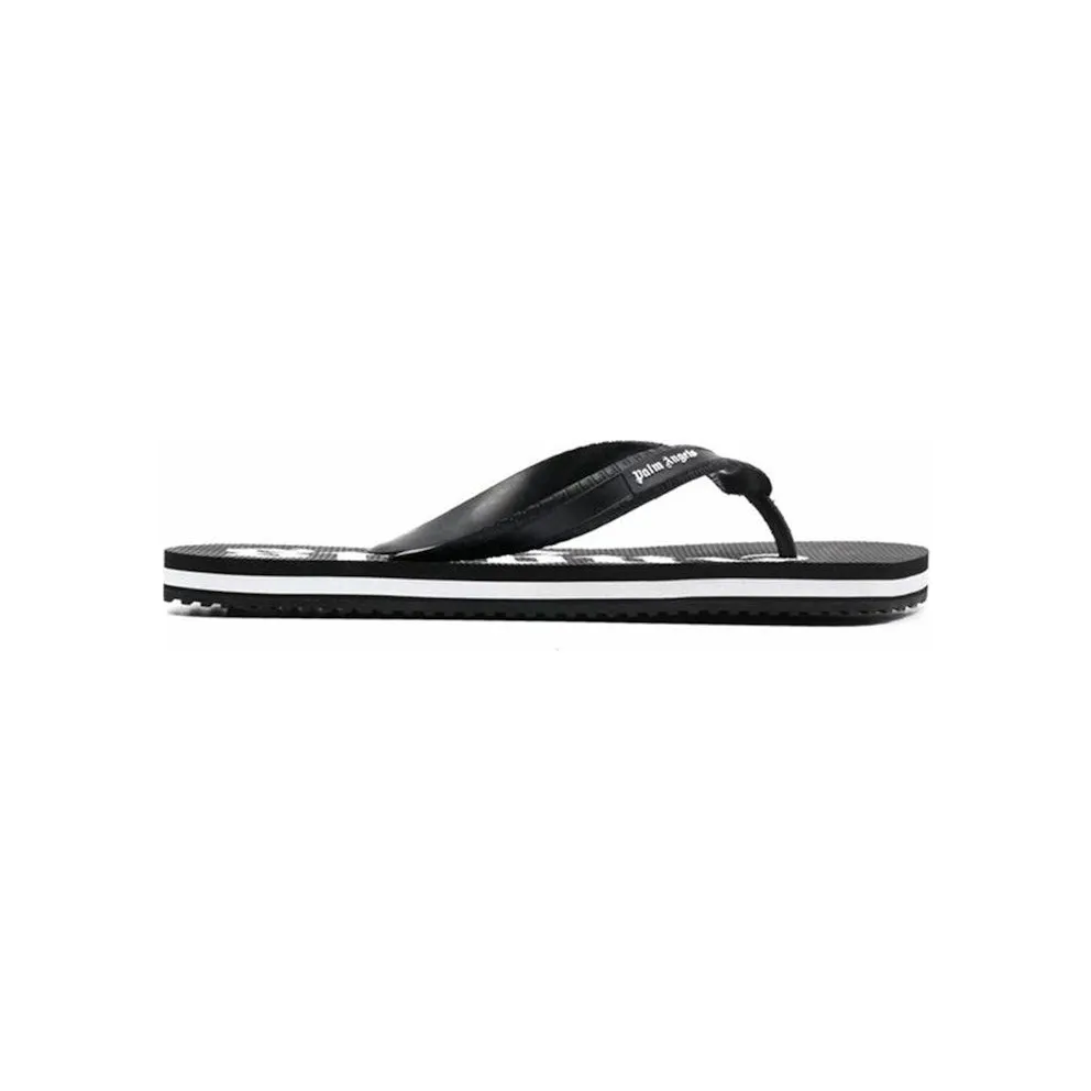 Palm Angels Flip Flop Logo Black White (PMIC003S21PLA0011001)