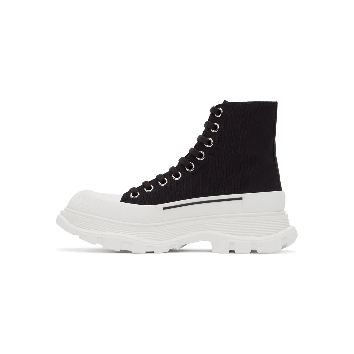 Alexander McQueen Black & White Tread Slick High Sneakers (611706W4MV2) (3)