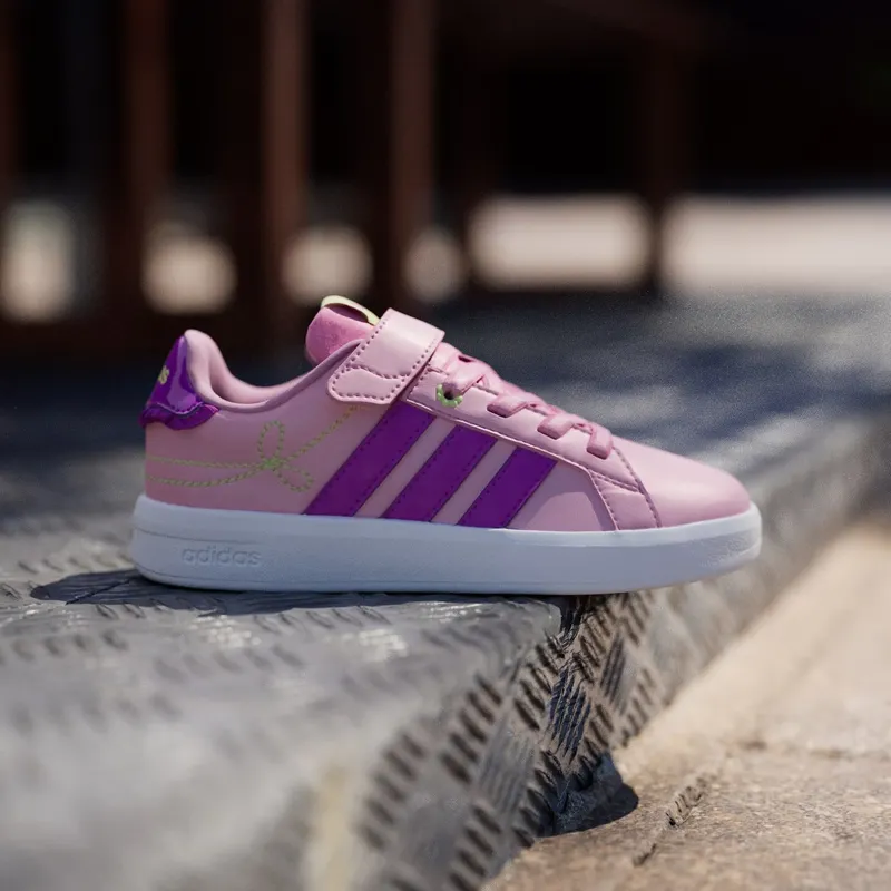 Adidas GRAND COURT 3.0 Shoes KIDS St Tropic Bloom / Purple Burst / Hi-Res Yellow (KI1755)