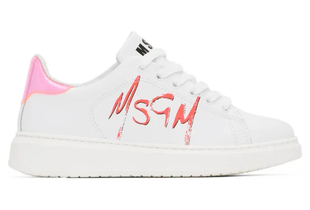 MSGM White Logo Color Heel Tab Sneakers (2842MDS1708 123)