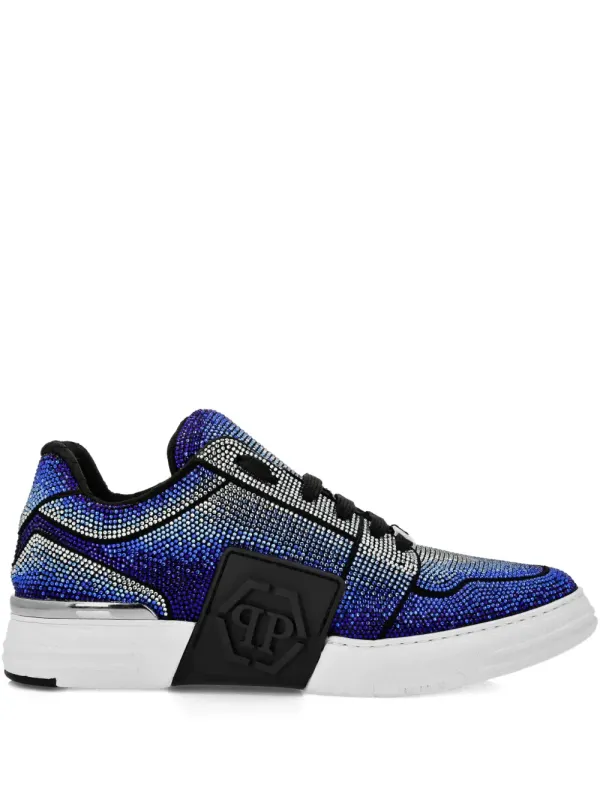 Philipp Plein Hexagon Sneakers aus Wildleder mit Strass – Blau (SAESUSC0697PLE009N)