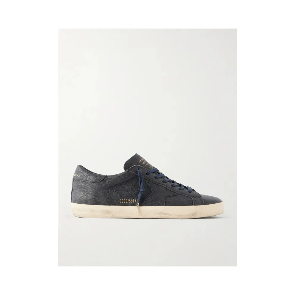 Golden Goose Super-Star Distressed Full-Grain Leather Navy (GMF00101.F008887)