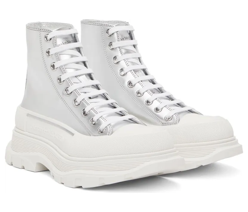 Alexander McQueen Silver Tread Slick High Sneakers (705659W4TX1) (4)