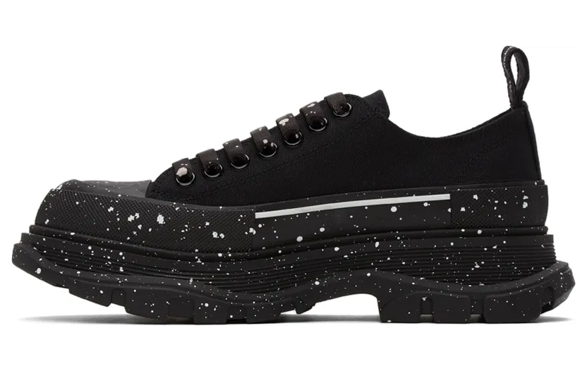 Alexander McQueen White Paint Tread Slick Low Sneakers (682414W4MVI) (3)