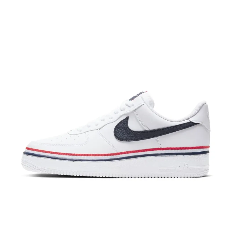 Nike Air Force 1 Low Ribbon White Blue White/White-Obsidian-Gym Red-White (CJ1377-100)