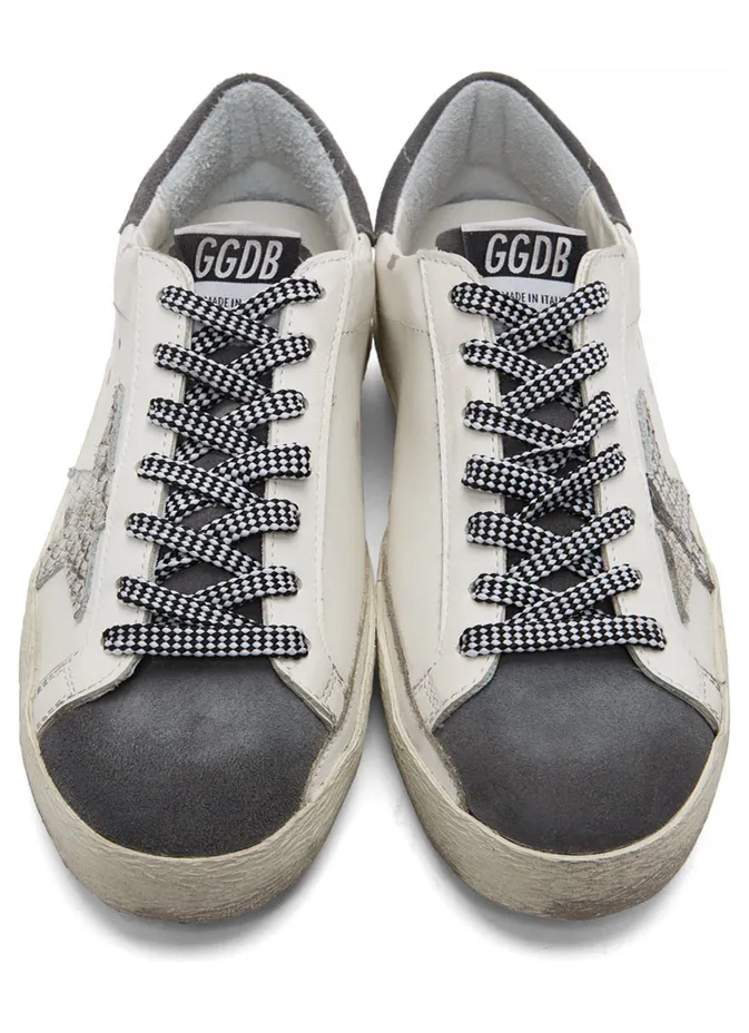 Golden Goose White & Grey Super-Star Sneakers (GMF00101.F002045.10772) (5)