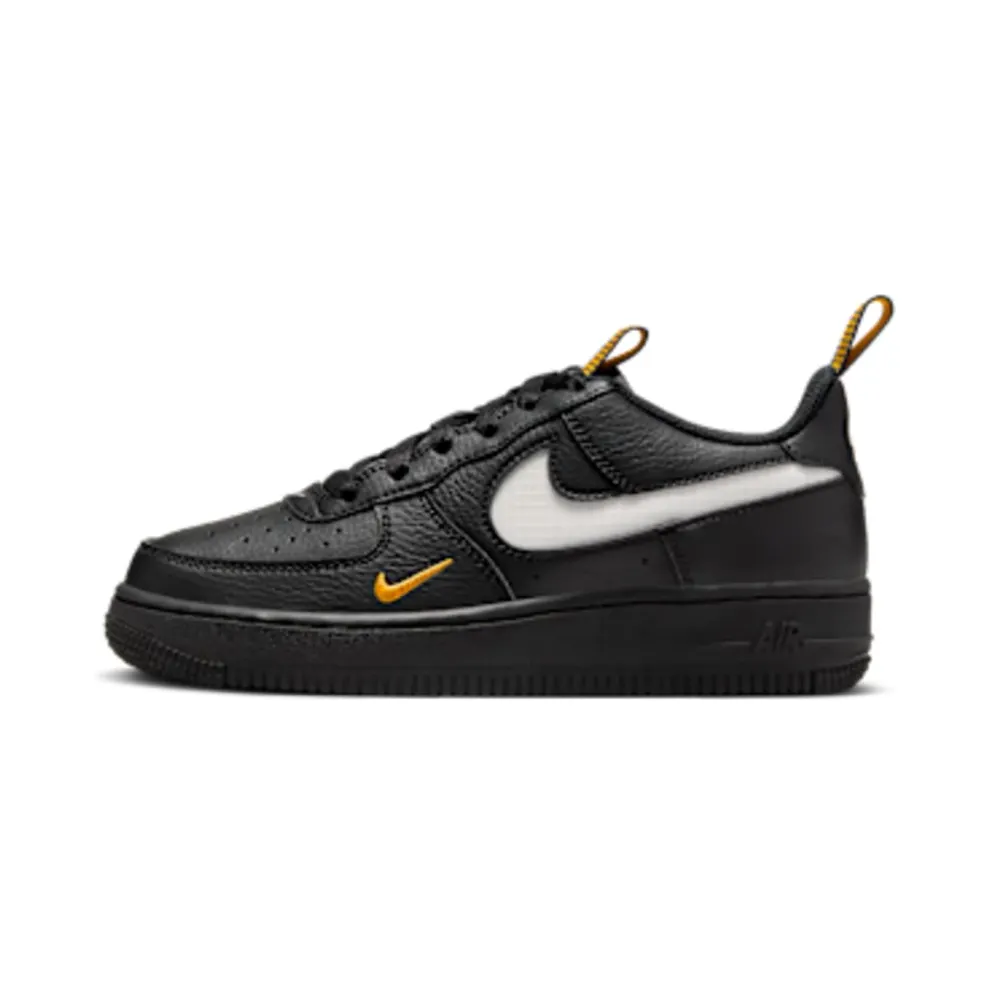 Nike Air Force 1 LV8 GS Mini Swoosh “Black / University Gold / White” (HF0095-001)
