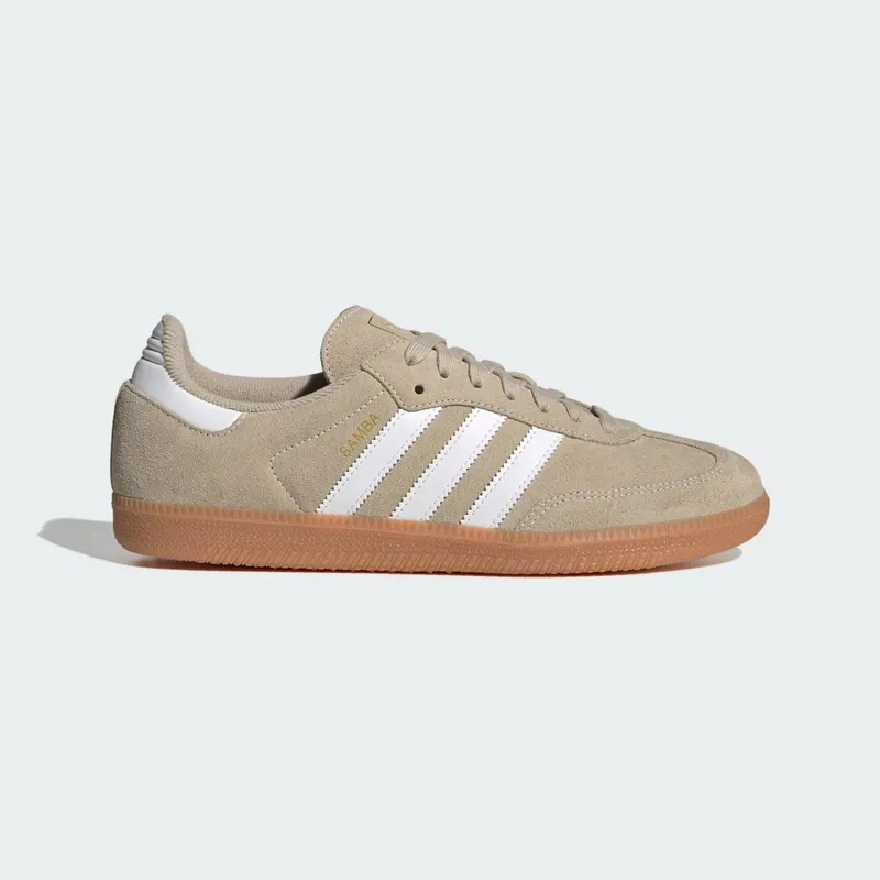 Adidas SAMBA OG Shoes Khaki Three / Cloud White / Gum (KK2272)