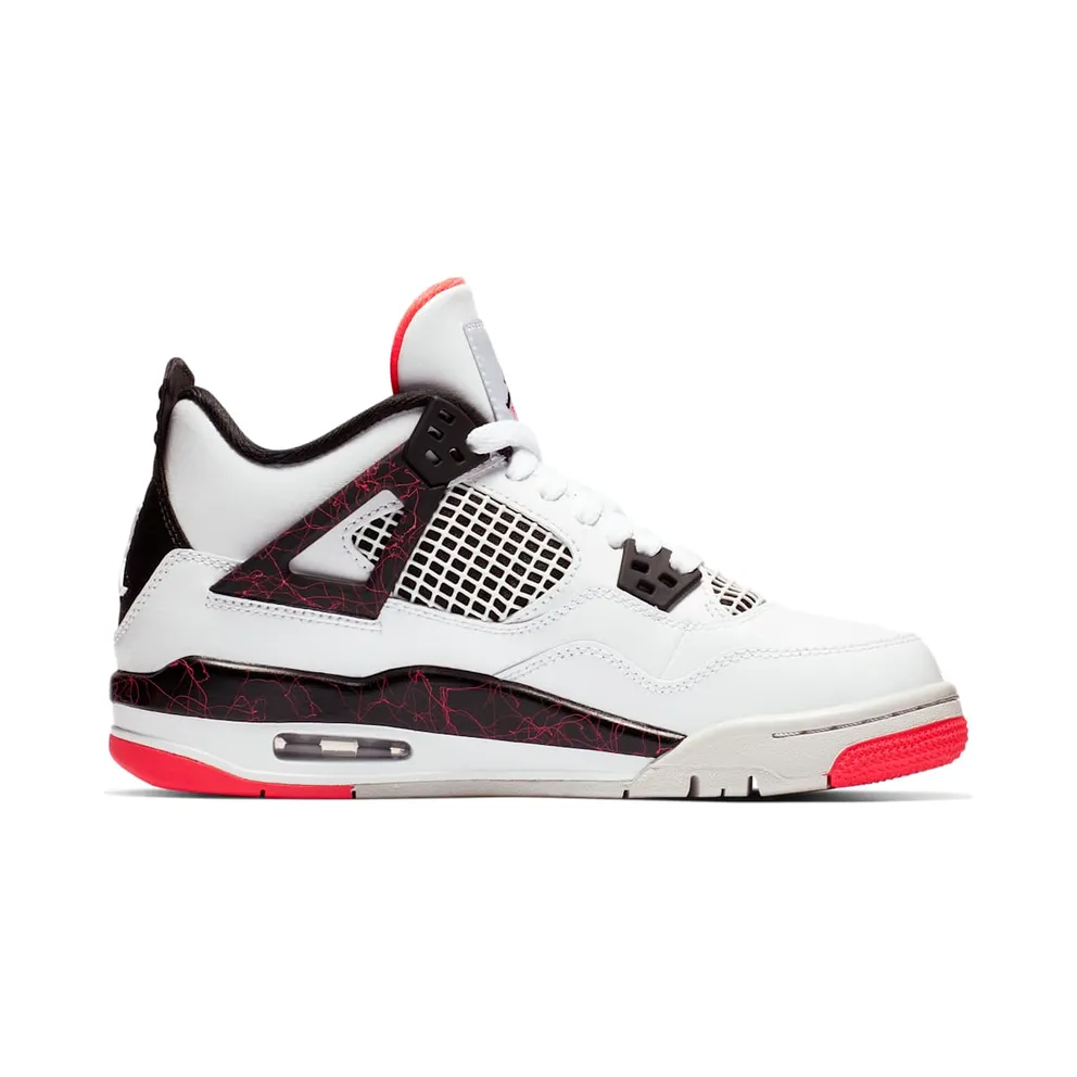 Jordan 4 Retro Flight Nostalgia (GS) White/Black-Bright Crimson-Pale Citron (408452-116)
