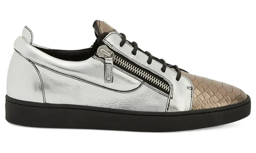 Giuseppe Zanotti Frankie Sneakers mit Reißverschluss – Silber (RU10071K27)