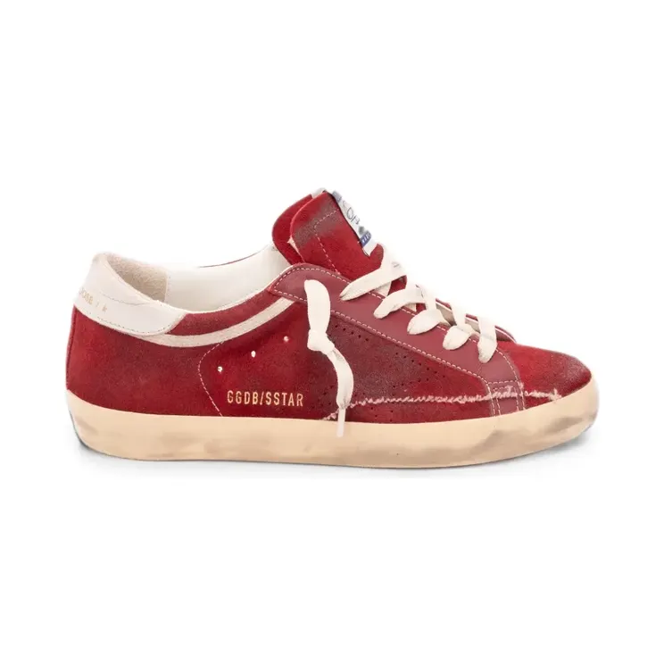 Golden Goose Super-Star met gerafeld-effect “Red” (GWF00105F008684)
