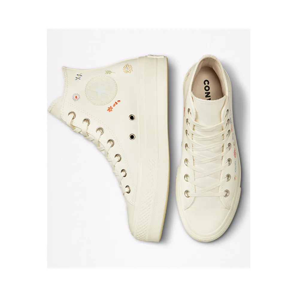 Converse Chuck Taylor All Star Lift Platform Embroidered Floral Egret/multi/egret (A01586C)