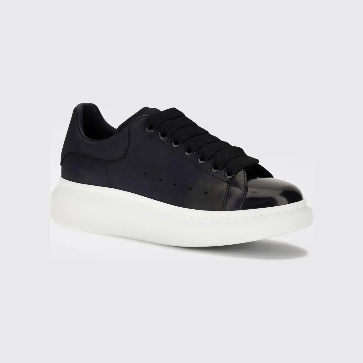 Mcqueen Oversize Low-Top Calfskin Trainers with Chunky Sole Blue (553680WIAKR4008)
