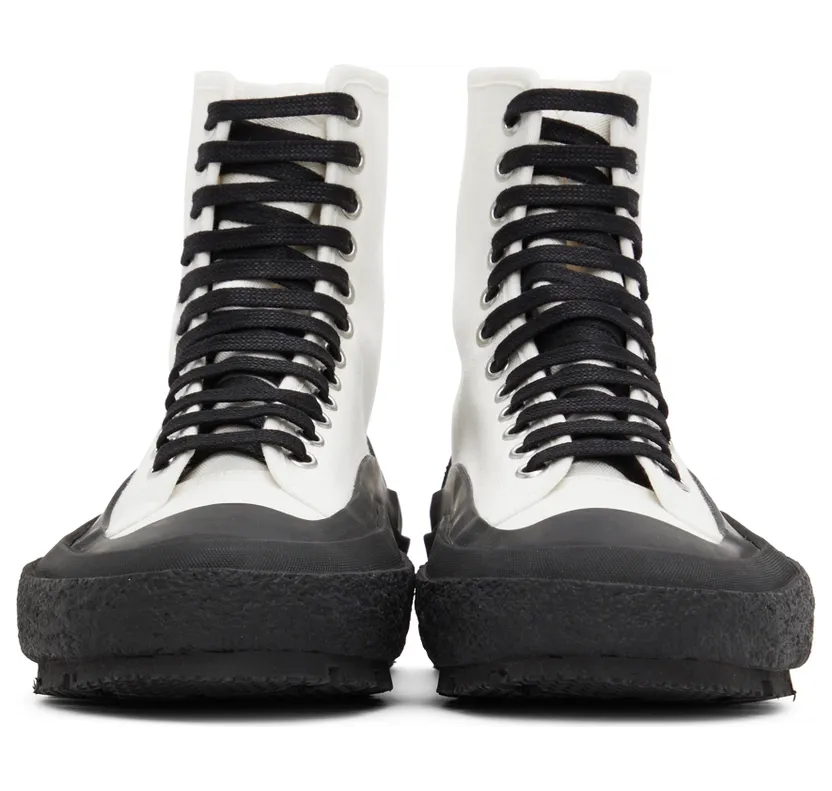 Jil Sander Off-White Canvas High-Top Sneakers (JI37522A_15600) (2)