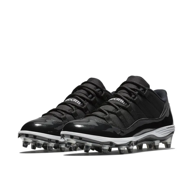 Jordan 11 Retro Low Cleat Black Black/White-Metallic Silver (AO1560-011)