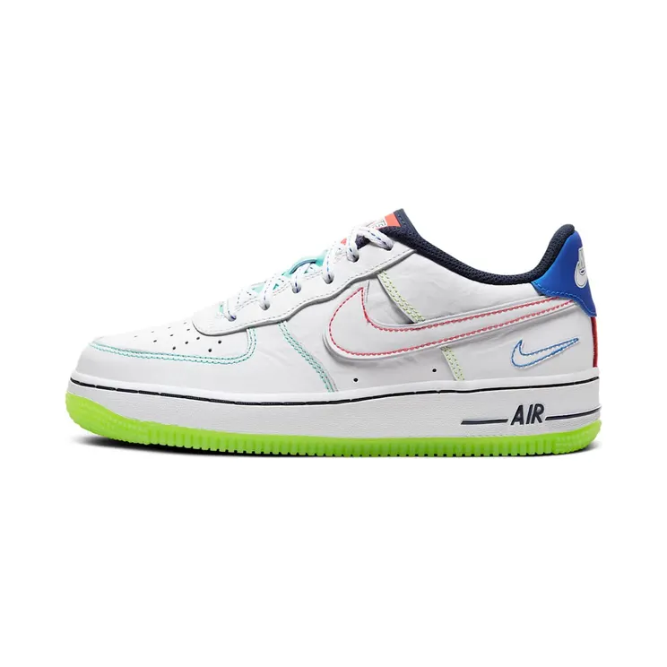 Nike Air Force 1 Low’Outside the Lines’ BG White/White/Racer Blue/Aurora Green (CV2421-100)