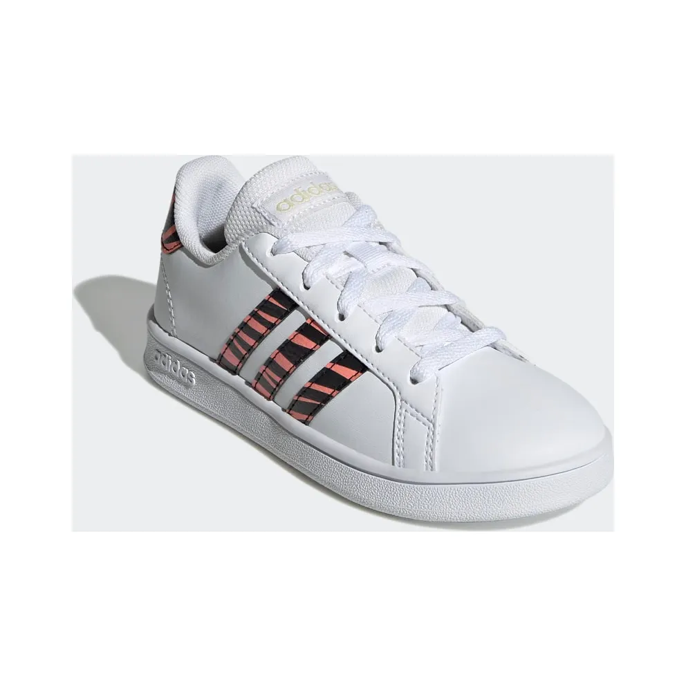 Adidas Grand Court Tiger-Print Cloud White / Core Black / Acid Red (GZ1067)