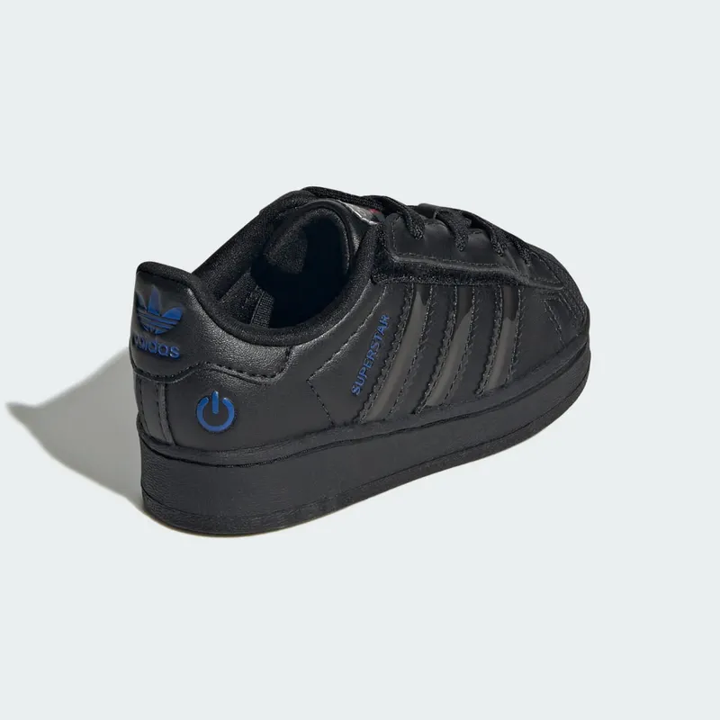Adidas Superstar Led Lights Comfort Closure Elastic Lace Kids Core Black / Core Black / Preloved Violet (JS1295)