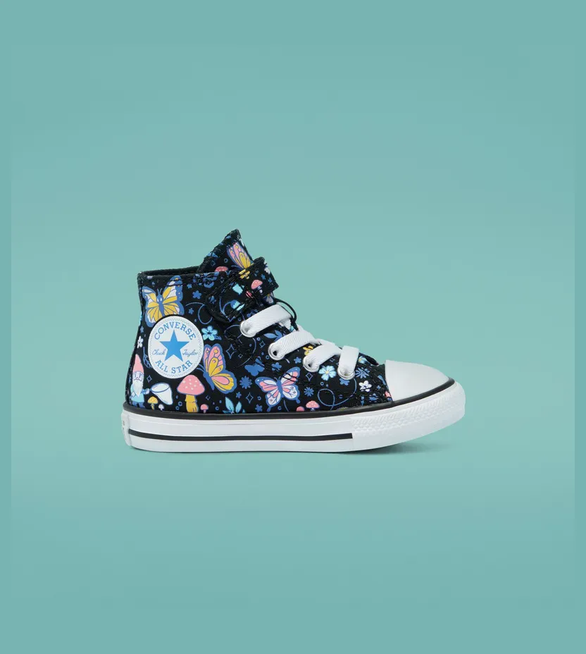 Converse Butterfly Easy-On Chuck Taylor All Star High Top Black/bleached Cyan/pink Gaze (770712C)