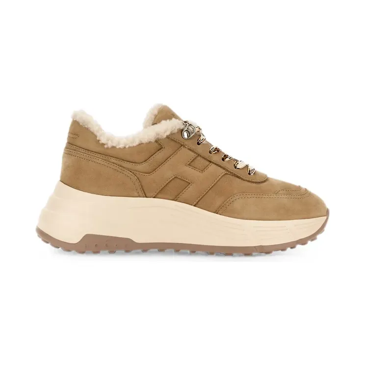 Hogan Hi-Fi sneakers met lammy afwerking – Beige (HXW6690GD9H6RN)
