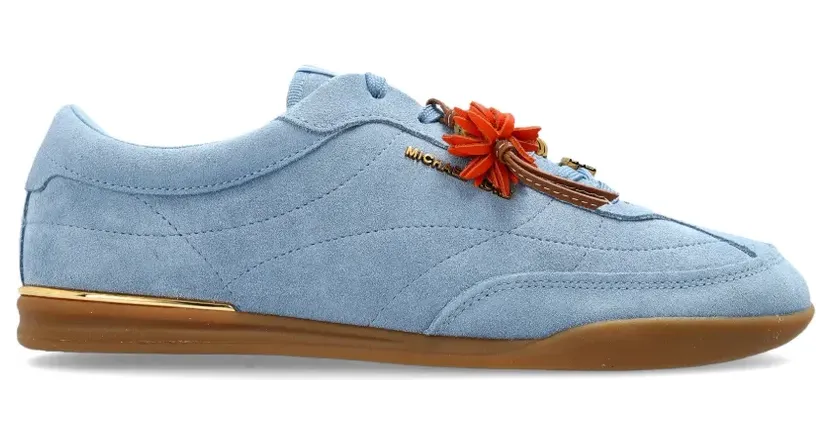Michael Kors Nolan Sneakers aus Wildleder mit Blumenapplikation – Orange (43S6NOFS2S)