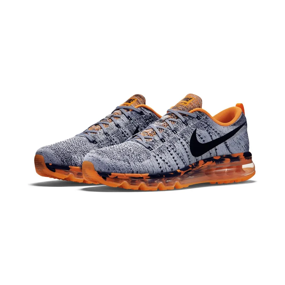 Nike Flyknit Max Wolf Grey Black Orange Wolf Grey/Black-Total Orange-Laser Orange (747361-008)