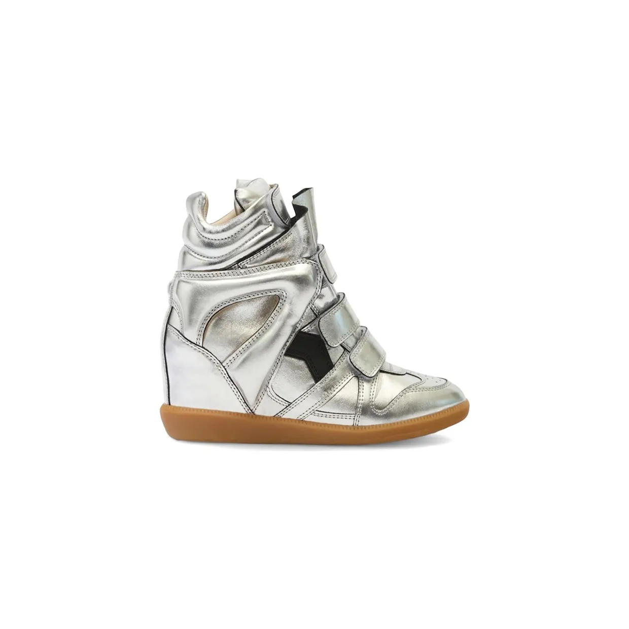 Isabel Marant Bekett Leather Wedge Sneakers Gun Metal (BK0010FA-C3E12S-08GM)