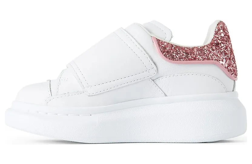 Alexander McQueen Kids White & Navy Glitter Oversized Velcro Sneakers (612098WHX1Y) (3)