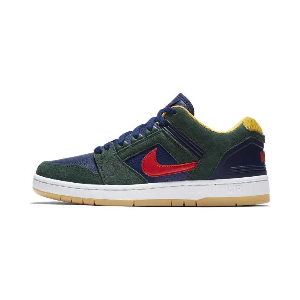 Nike SB Air Force 2 Low Rugby Midnight Green/Blue Void-Habanero Red (AO0300-364)