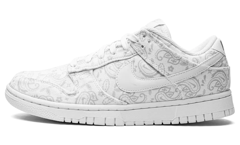 Nike Dunk Low White Paisley (W) – “White / Grey Fog-white” (DJ9955-100)