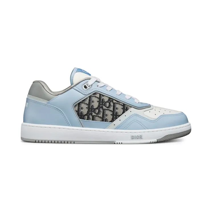 Dior B27 Low Light Blue White and Dior Gray Smooth Calfskin with Beige and Black Dior Oblique Jacquard (3SN272ZIR_H580)