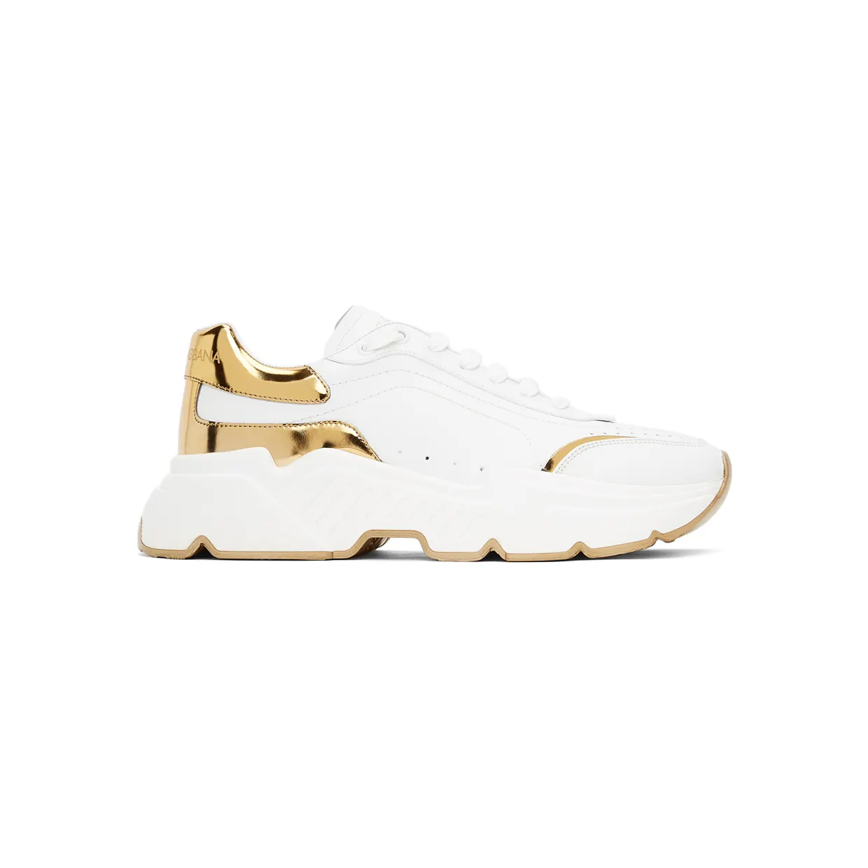 Dolce & Gabbana White & Gold Daymaster Low Sneakers (CS1791 AX588)