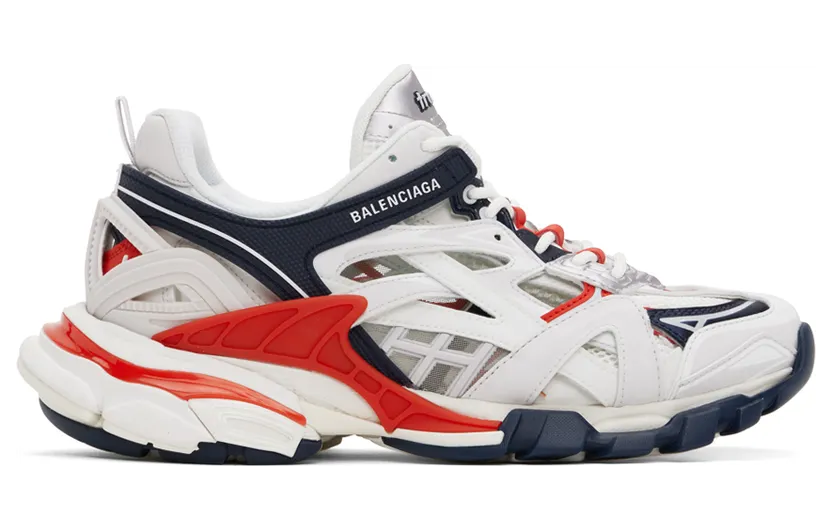 Balenciaga Gray & Orange Track 2.0 Open Sneakers (568614-W3AE2-1248)
