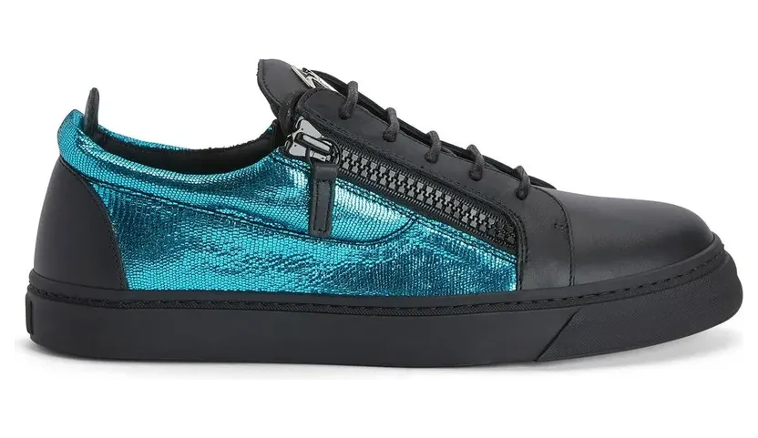 Giuseppe Zanotti Frankie Sneakers mit doppeltem Reißverschluss – Blau (RU10068K52)