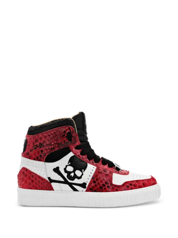 Philipp Plein Sneakers with doodskop-verfraaiing – Red (PABSUSC0154PLE029P)