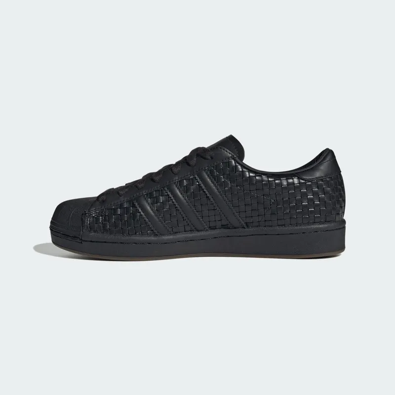 Adidas SUPERSTAR VINTAGE Shoes Core Black / Core Black / Blue (JR6002)