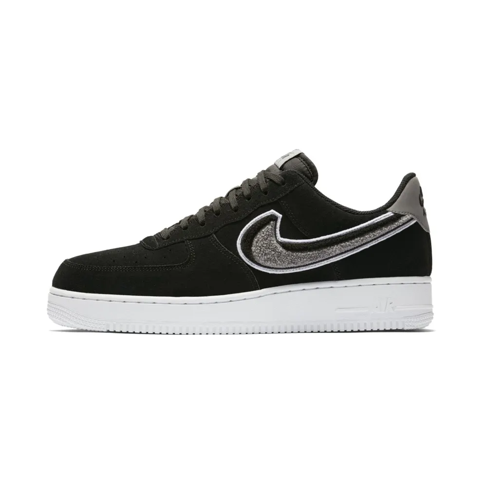 Nike Air Force 1 Low 3D Chenille Swoosh Black Cool Grey Black/White-Cool Grey-White (823511-014)