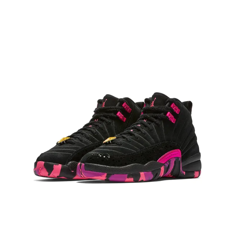 Jordan 12 Retro Doernbecher 2017 (GS) Black/Pink Blast-Hyper Violet (AH6988-023)
