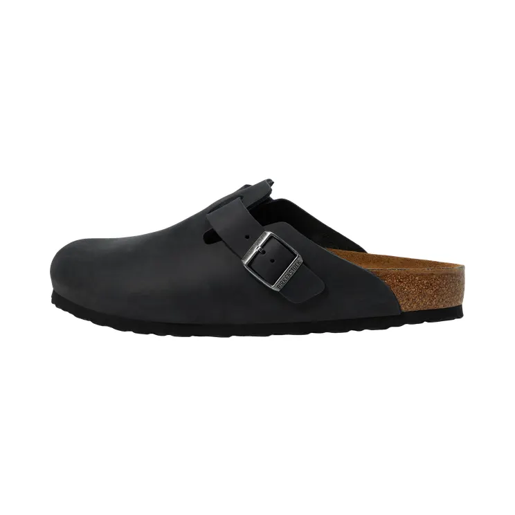 Birkenstock Boston Oiled Leather “Black – Narrow Width” (59463)