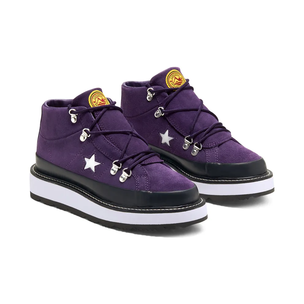 Converse Fleece Lined Boot One Star Mid Grand Purple/black/white (566162C)